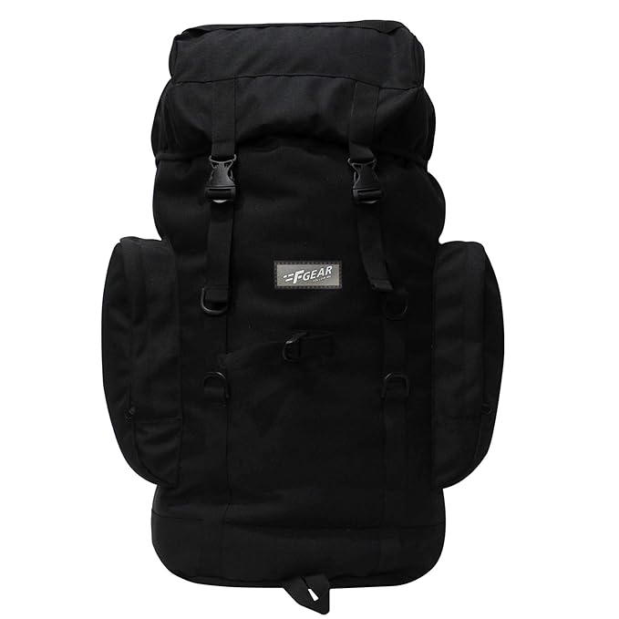 F Gear Platoon 46L Large Trekking Backpack with Multi Pocket|Army Military Camo Rucksack Bag for Men Women Boys|Drawstring|Water resistant Light Weight|Hiking Daypack Weekender Camping bag